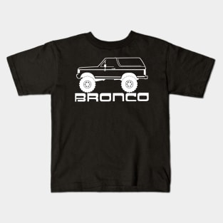 1987-1991 Ford Bronco, w Tires, White Print Kids T-Shirt